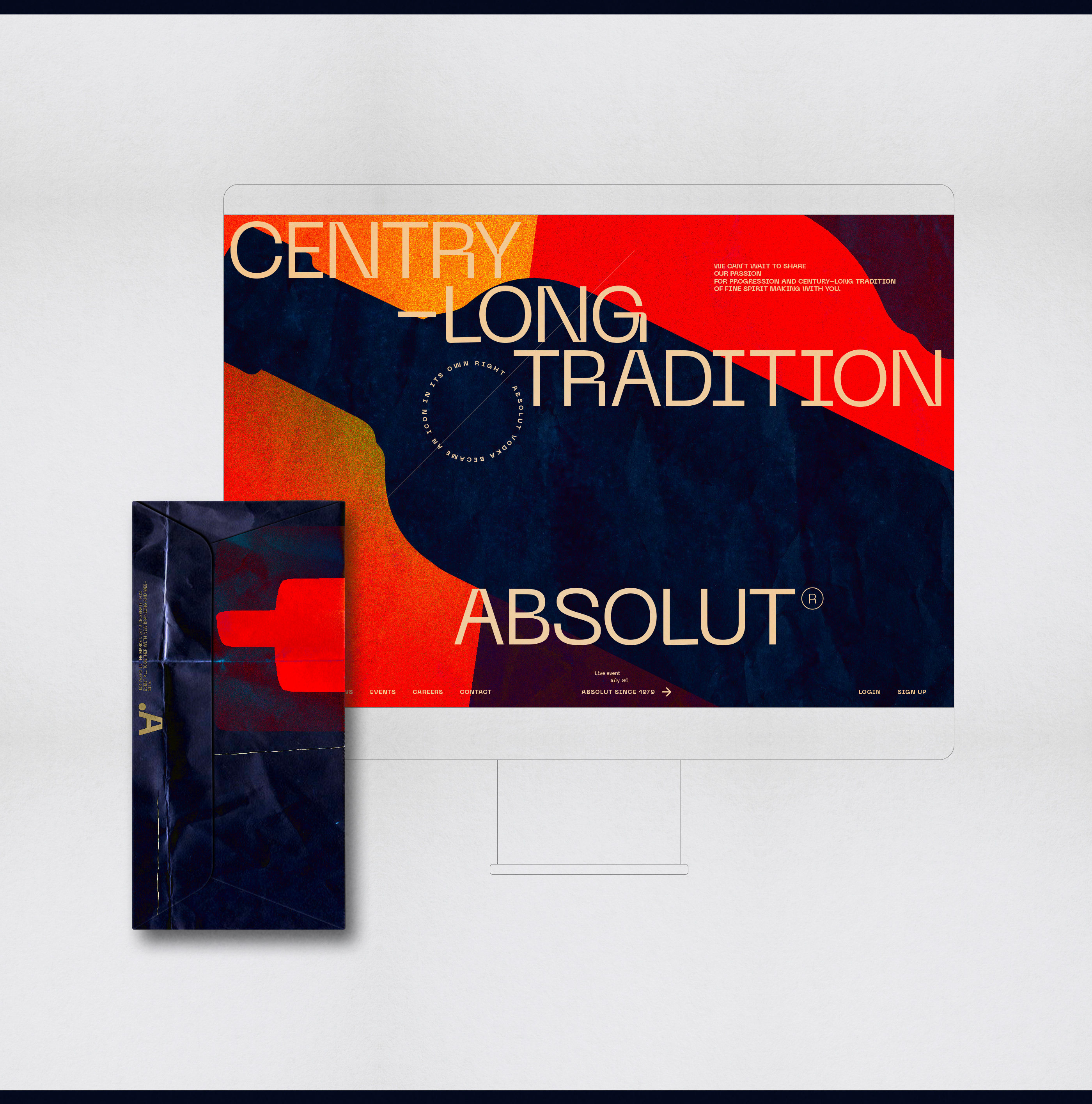 The current work includes print materials for the Vodka Absolut 143 event.