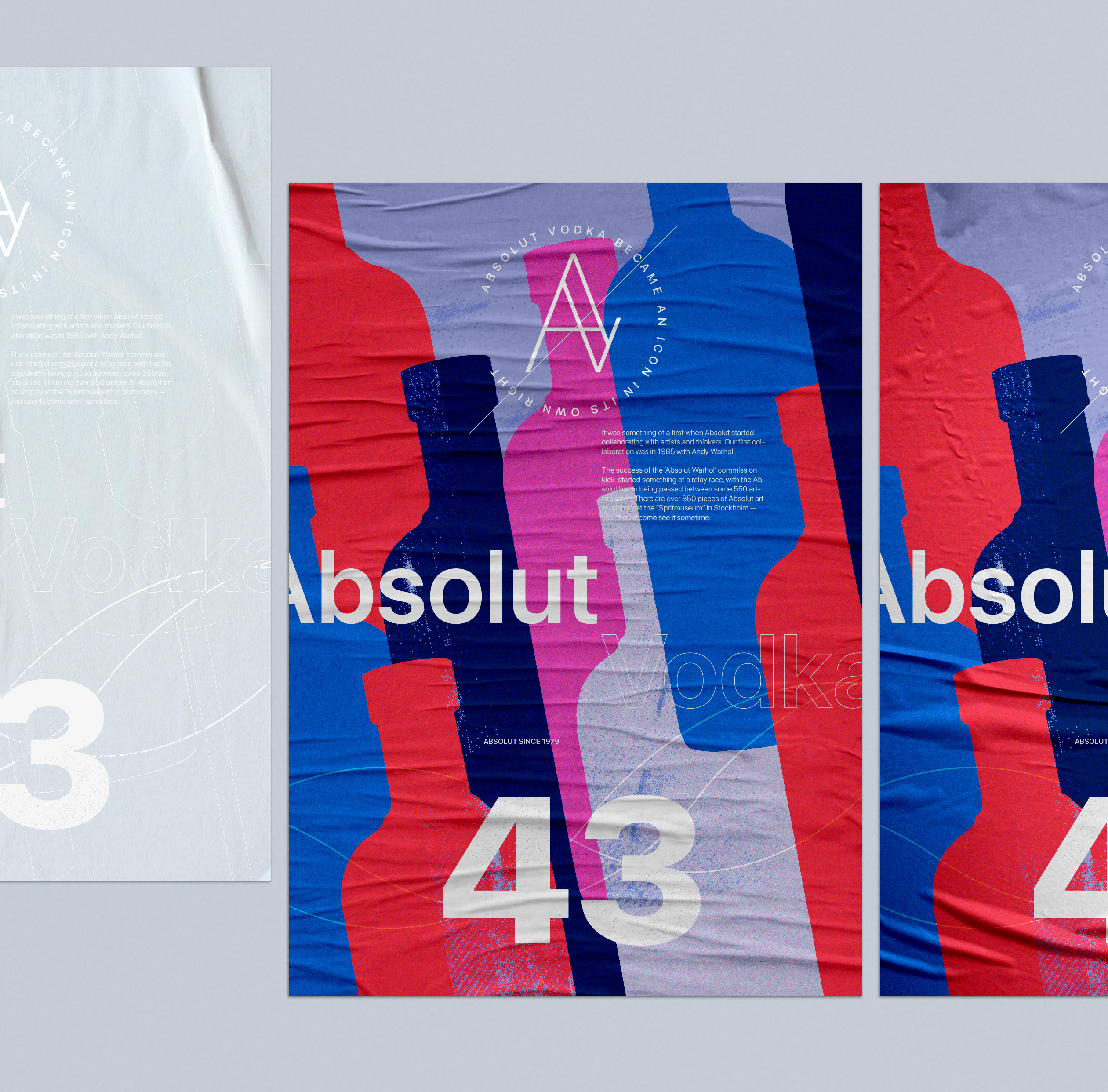 Absolut vodka website and branding redesign concept for 43 years in the market celebration.