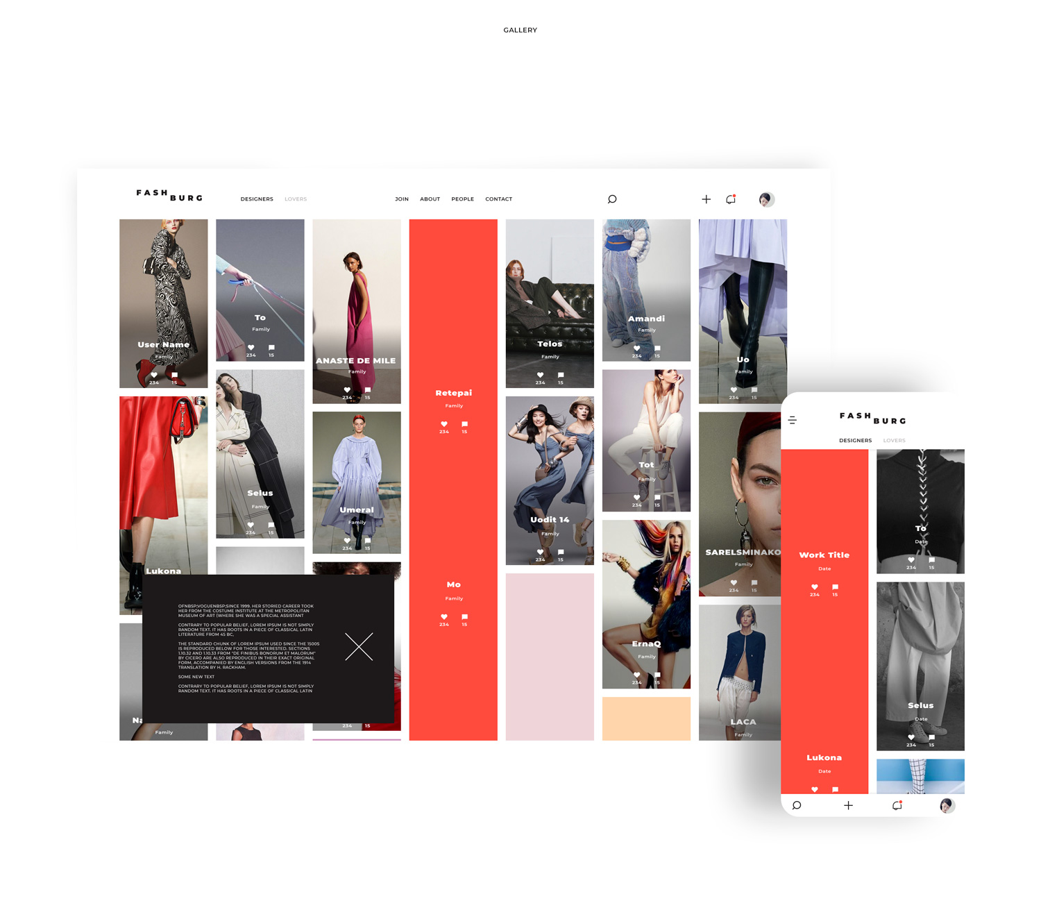 Platform for social interactivity and e-shop for professionals in the field of fashion design