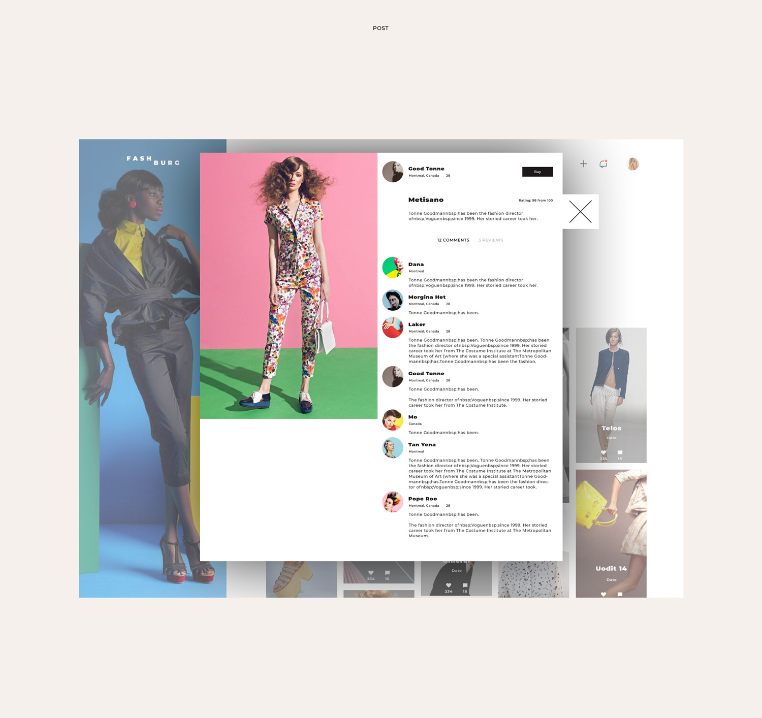 Platform for social interactivity and e-shop for professionals in the field of fashion