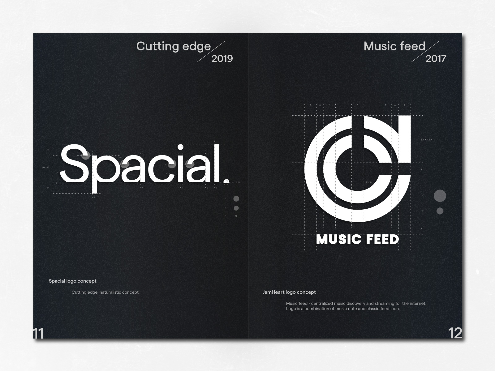 Original monograms, logos, logotypes, brandmarks, equipped with grid system